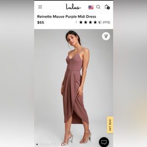 NWT!!! Size L lulus reinette mauve midi dress! Never worn!